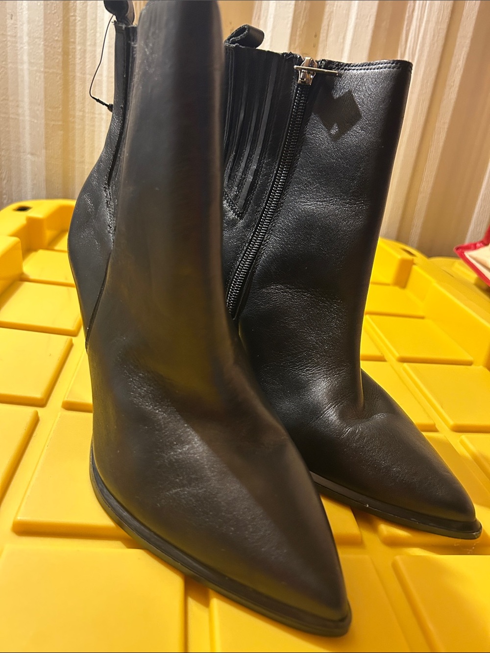 Marc Fisher Black Pointed-Toe Ankle Booties